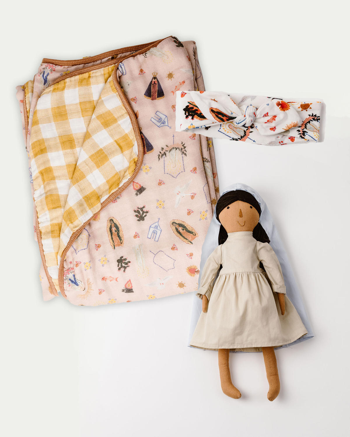 Mary doll, blanket, headband