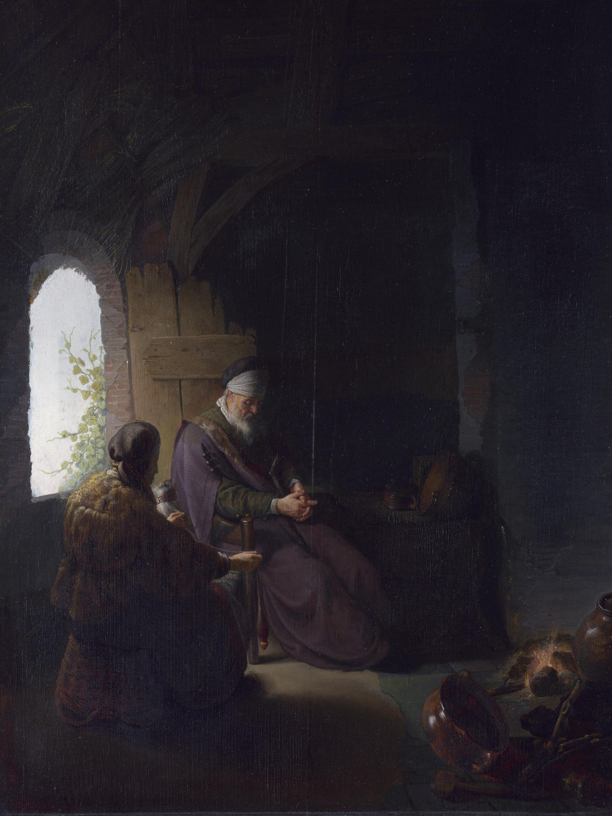 Tableau de Rembrandt représentant Tobie et Anne.