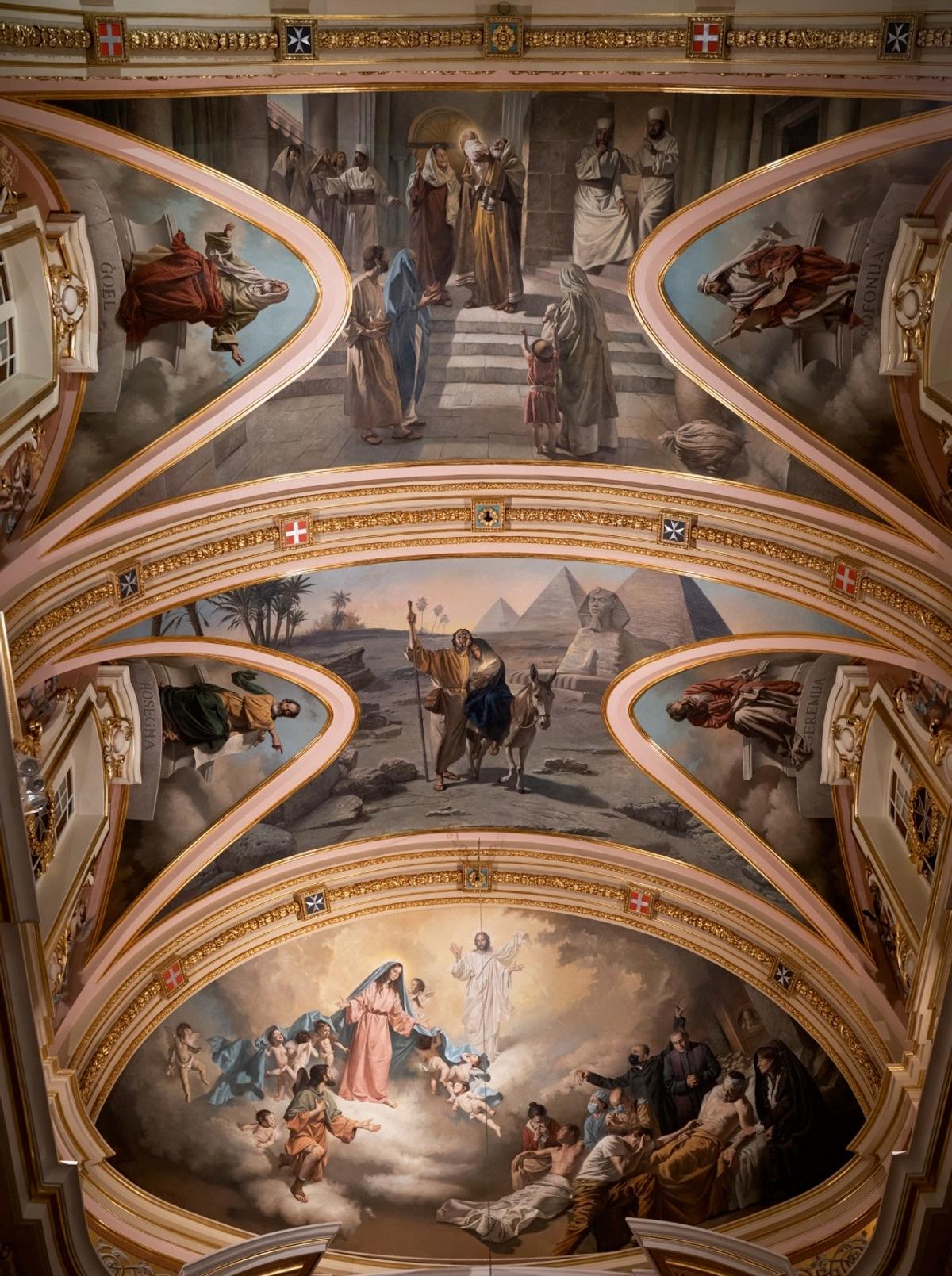 inaugurated on the 18th of February 2023. Lunette paintings are by Frank Portelli, commissioned in 1988.