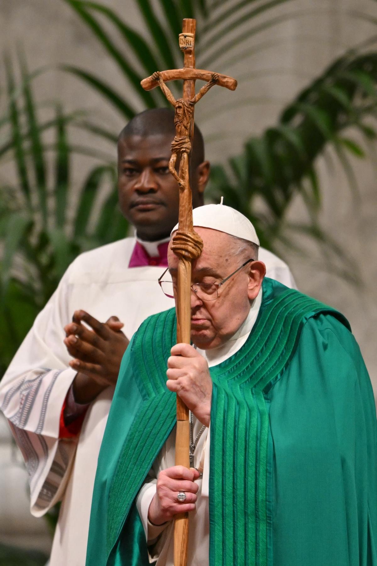 Pope staff crucifix cross