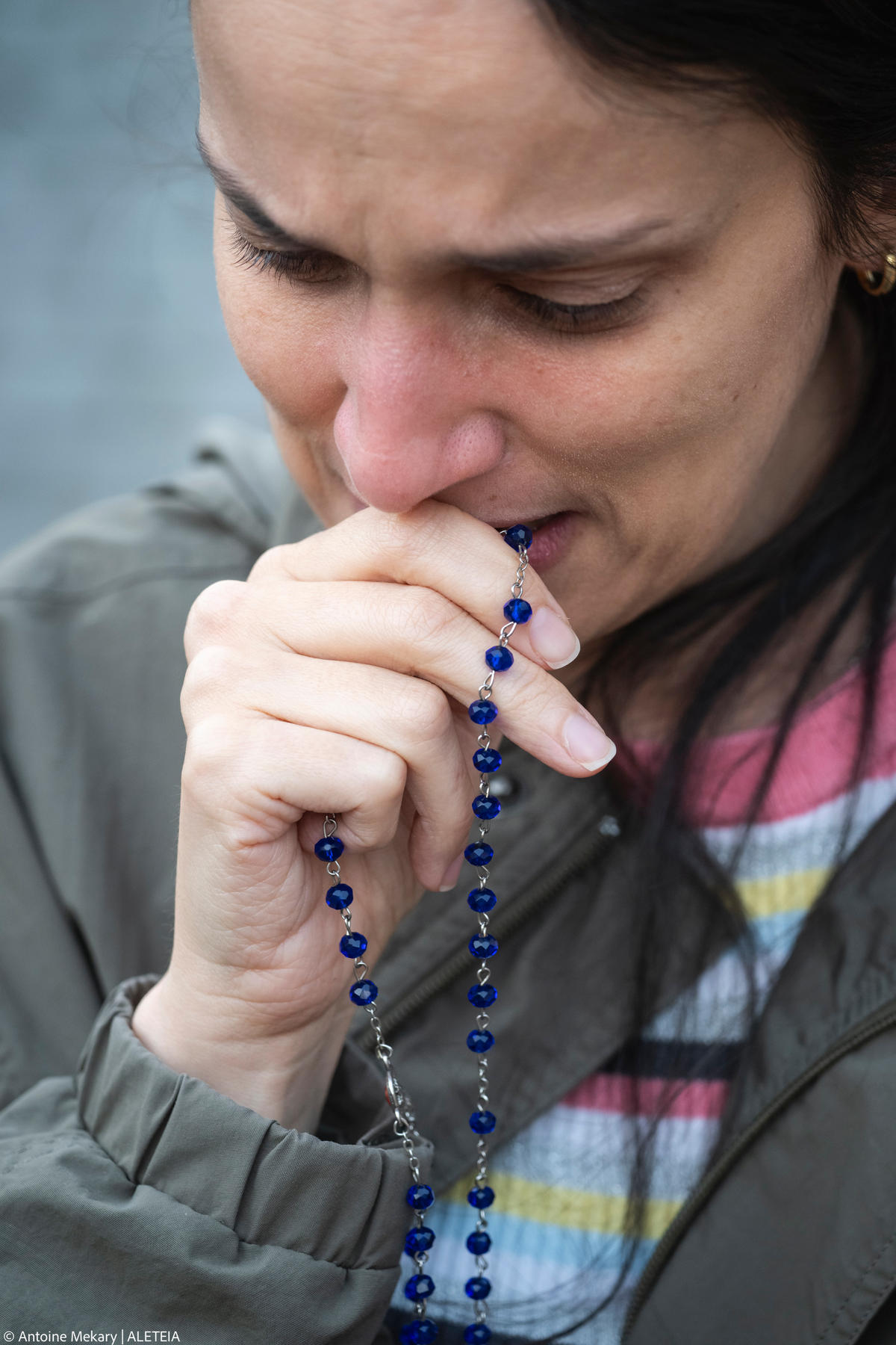 Devotees attend a Rosary in homage to Pope Francis following his death in Saint Peter's Square, the Vatican, on April 21, 2025