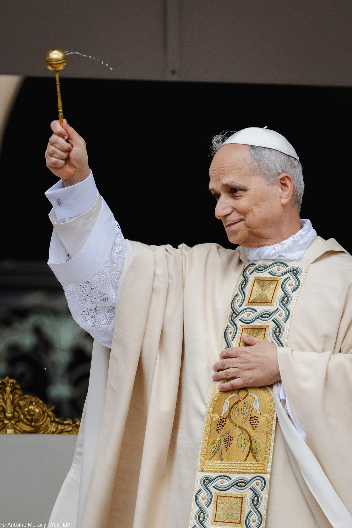 Pope Leo XIV leads a Holy Mass for the Beginning of his Pontificate, in St Peter's square in The Vatican on May 18, 2025.
