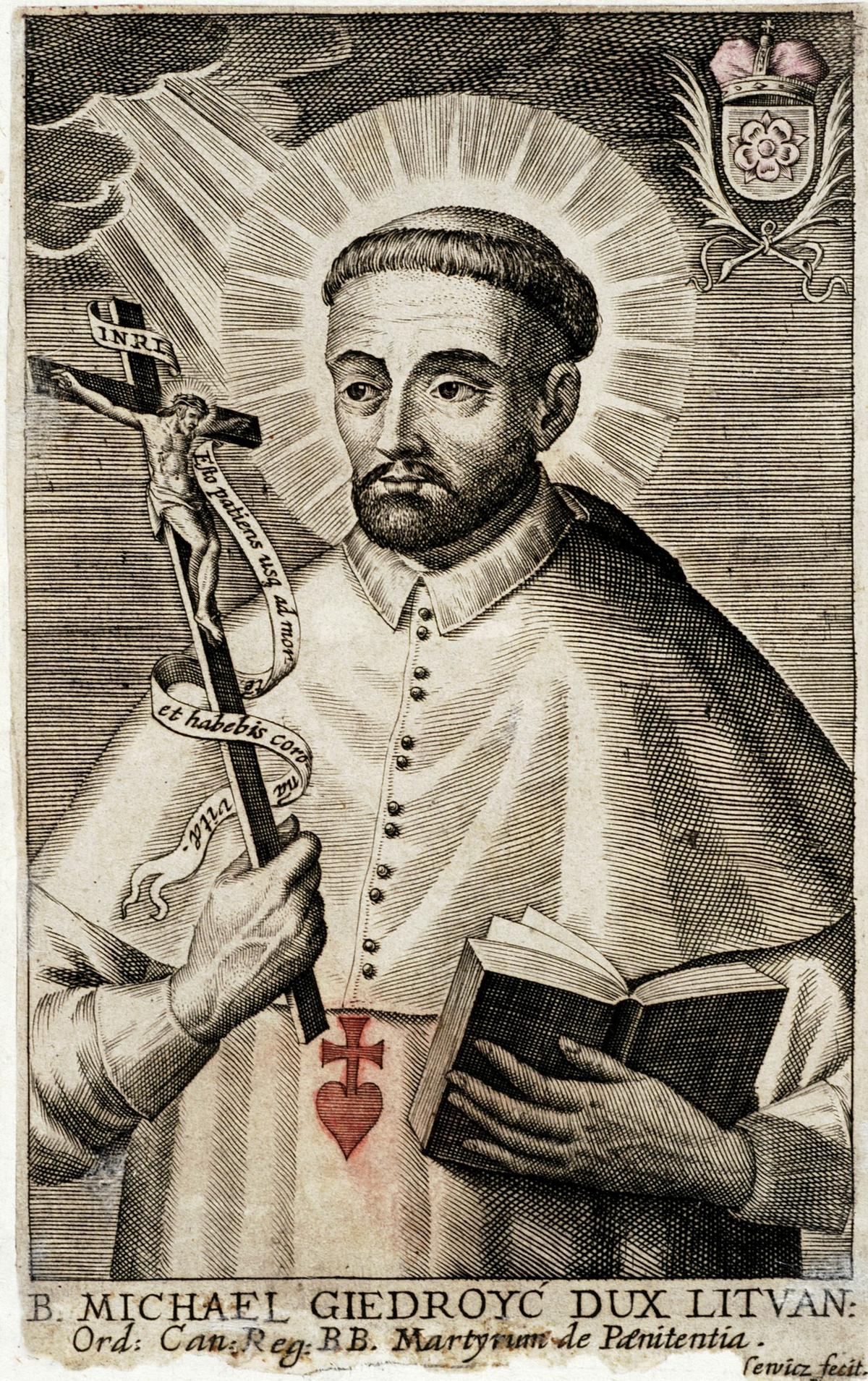 Miedzioryt z wizerunkiem bł. Michała Giedroycia (artysta Aleksander Tarasowicz, XVII w.)