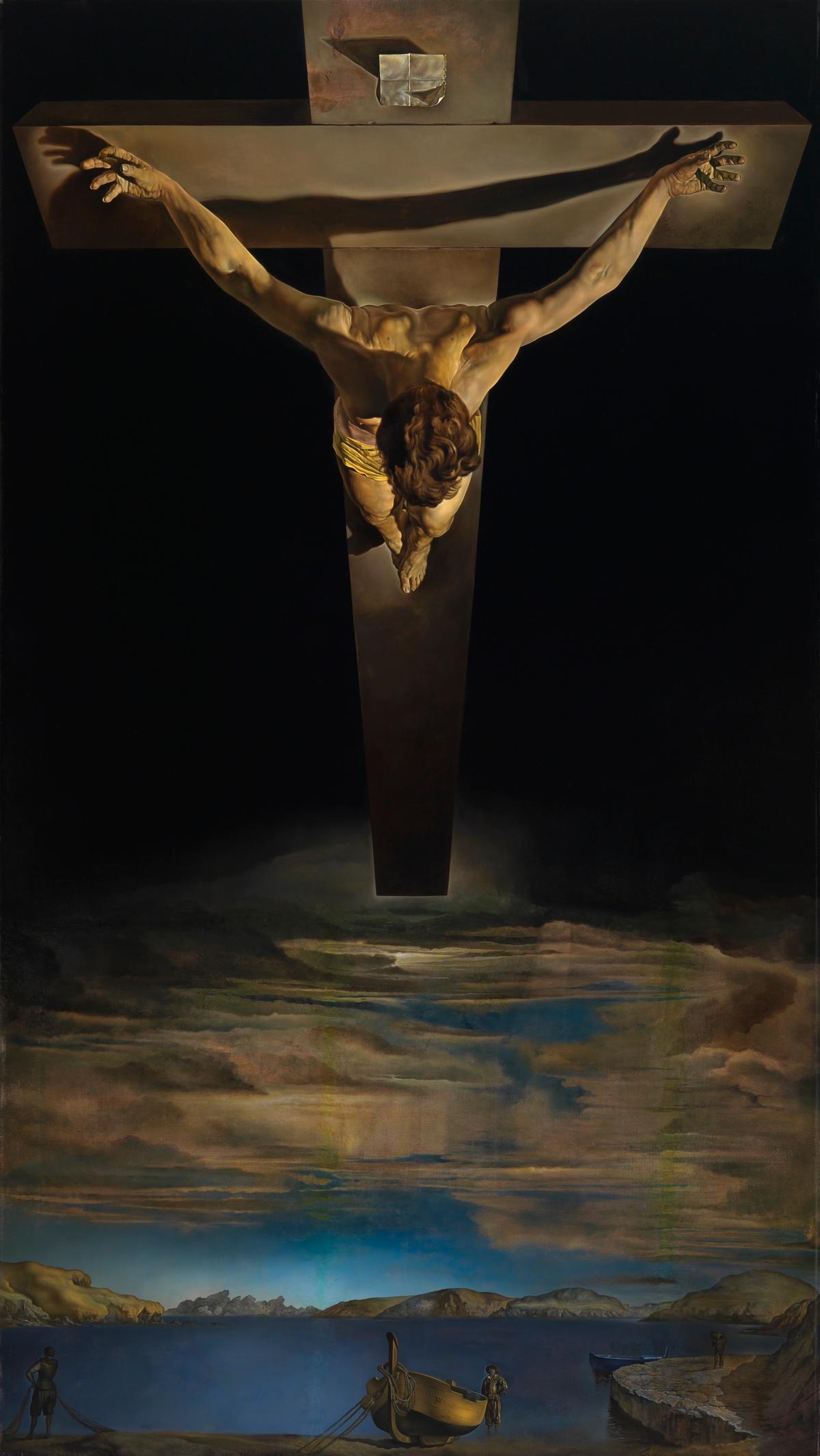 2964Christ of St John of the Cross Dali, Salvador (1904 - 1989, Spanish) Spain, Port Lligat (place of manufacture) summer 1951 oil on canvas Spanish framed: 2385 mm x 1488 mm x 95 mm Painting entitled 'Christ of St John of the Cross', by Salvador Dali, summer 1951