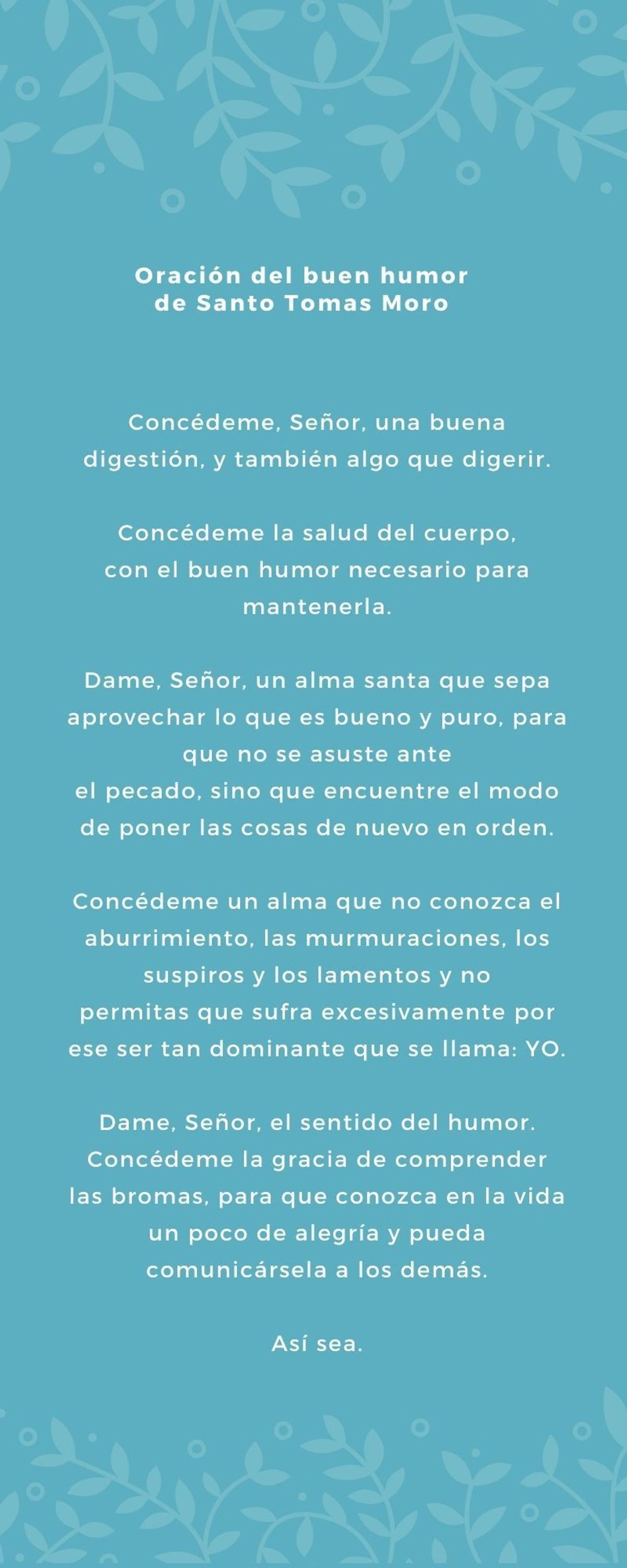 ORACION DEL BUEN HUMOR