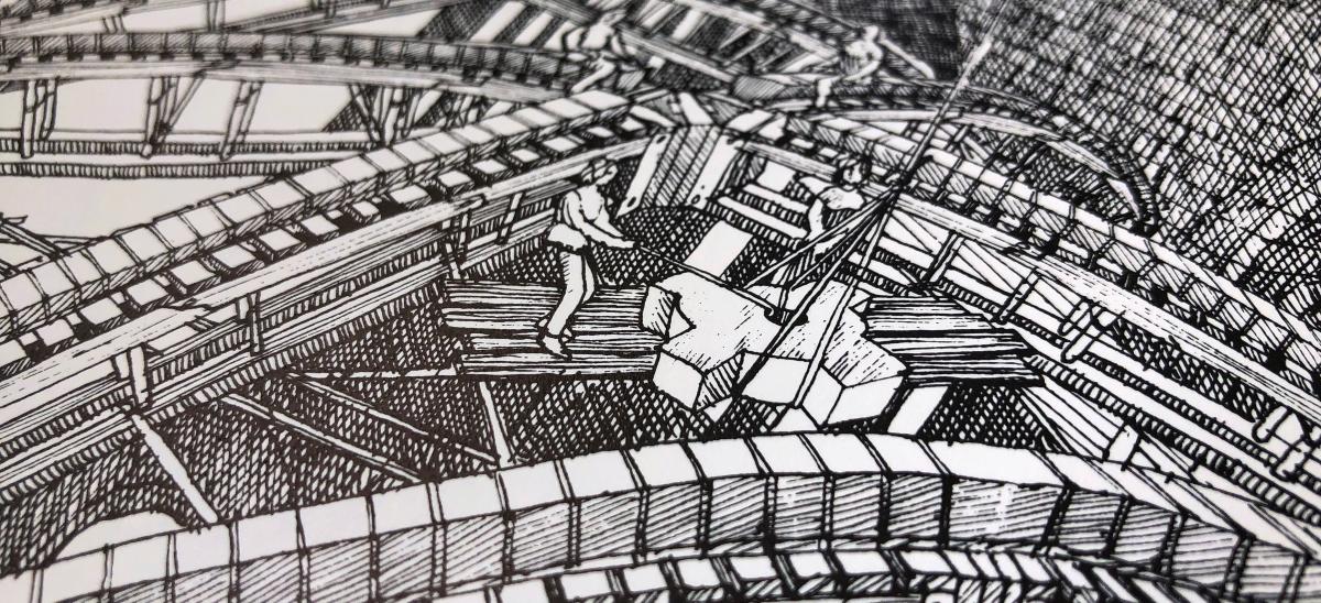 Detail of an illustration from the book "Cathedral" by David Macaulay