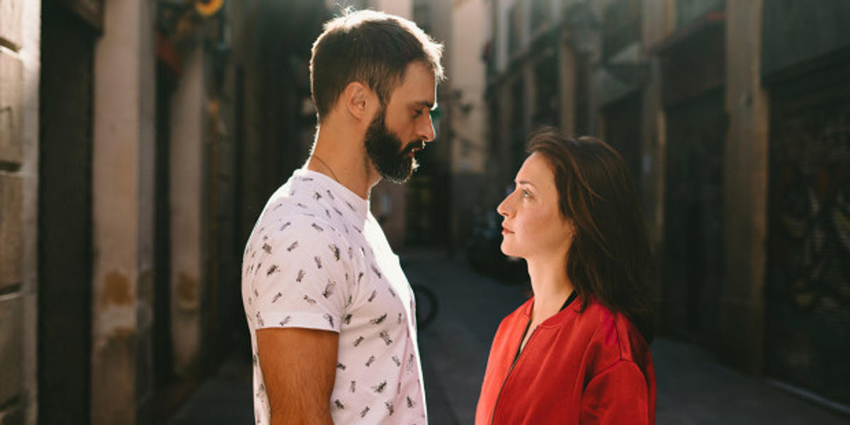 COUPLE STARING