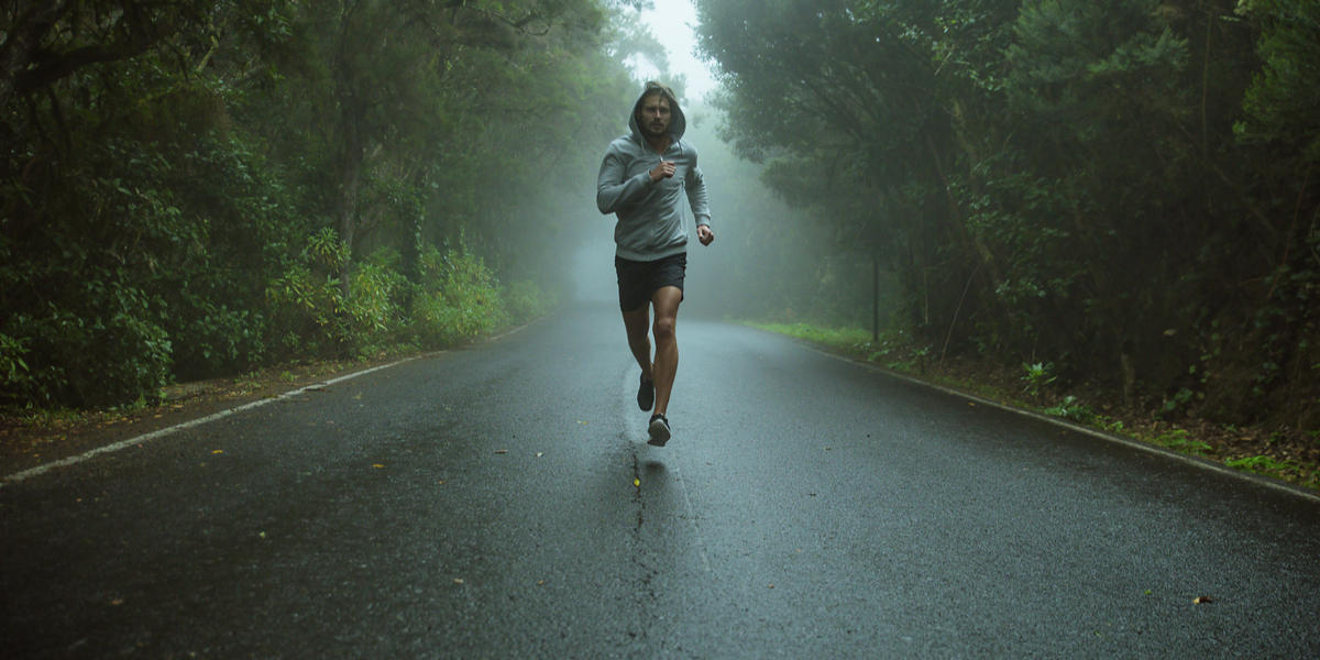 MAN, RUNNING, STREET