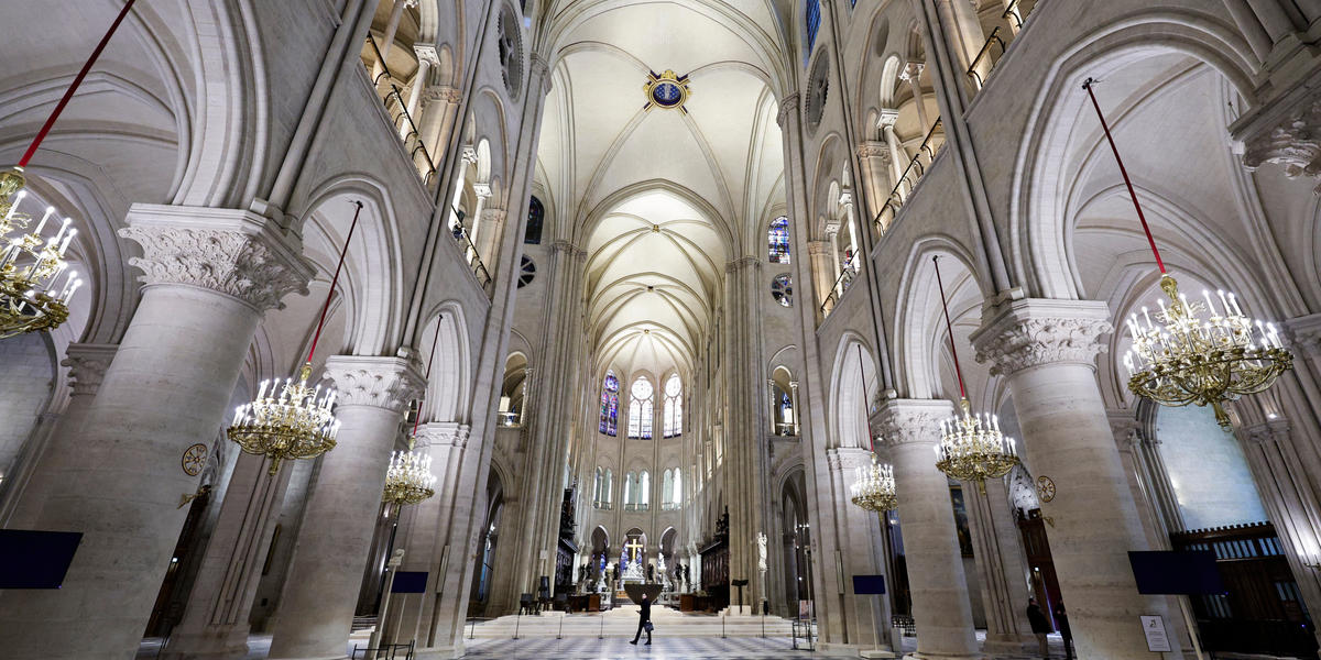 Os interiores renovados da Catedral de Notre-Dame de Paris