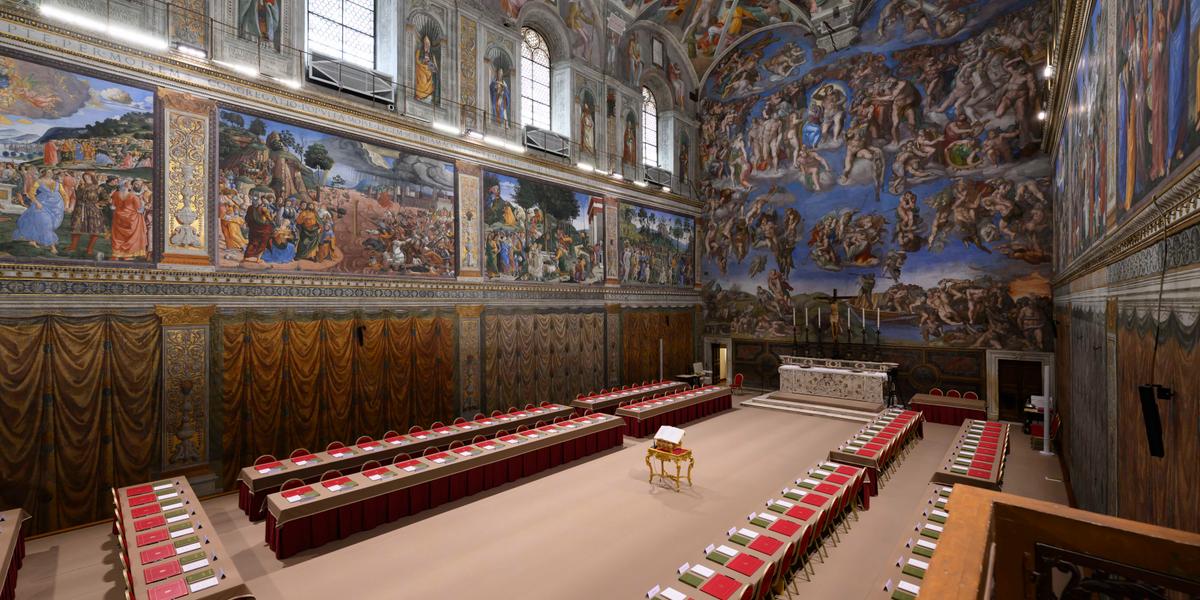 Así luce la Capilla Sixtina horas antes del cónclave