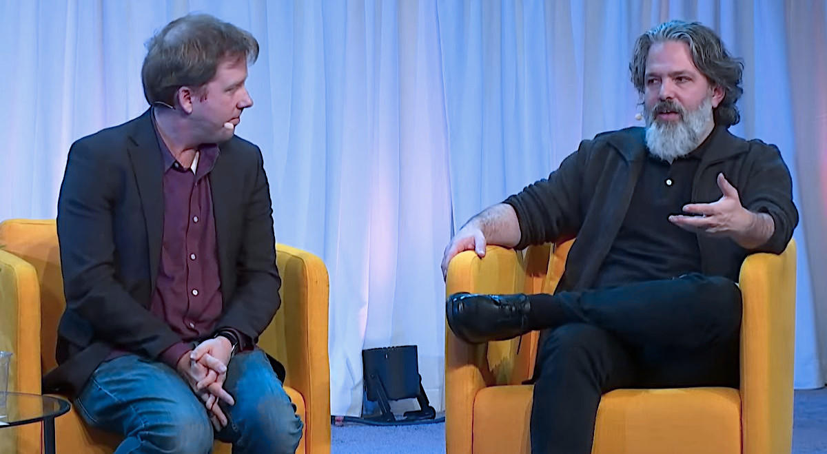 Patrick Bringley and J.F. Martel at the 2024 New York Encounter