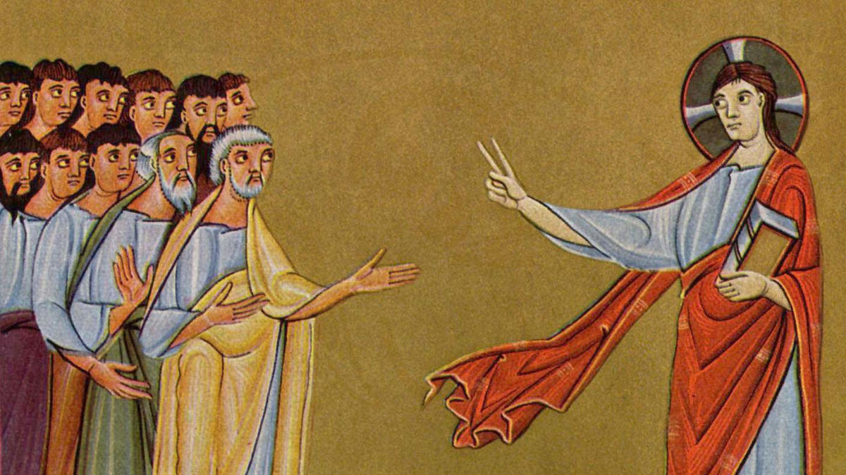 Jezus nakazuje apostołom iść na cały świat i głosić ewangelię