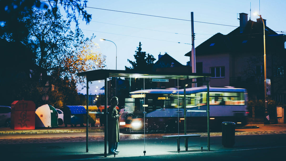 BUS, NIGHT, STREET