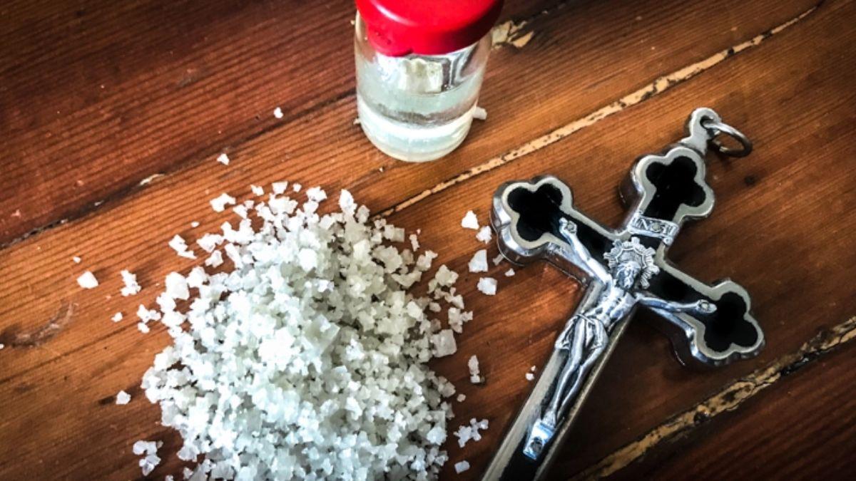 SACRAMENT; HOLY WATER; CRUCIFIX; SALT; HOME