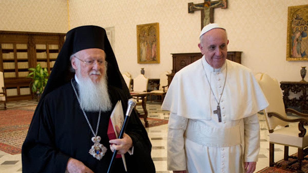 Pope Francis and patriarch Bartholomew I of Constantinople – fr