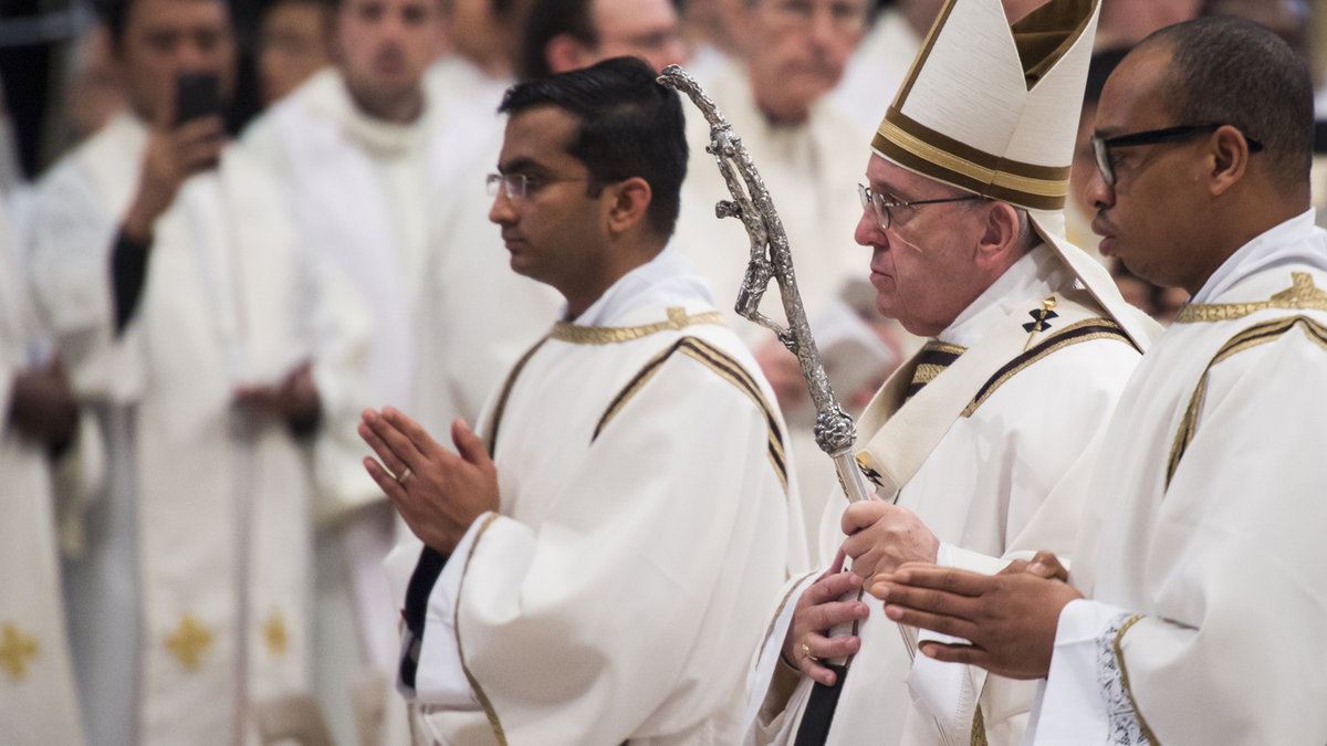 Pope Francis celebrates the Chrism Mass for Holy Thursday on Mar