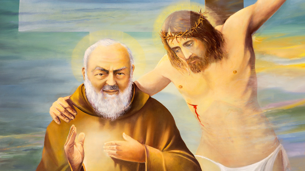 Padre Pío de Pietrelcina con Cristo
