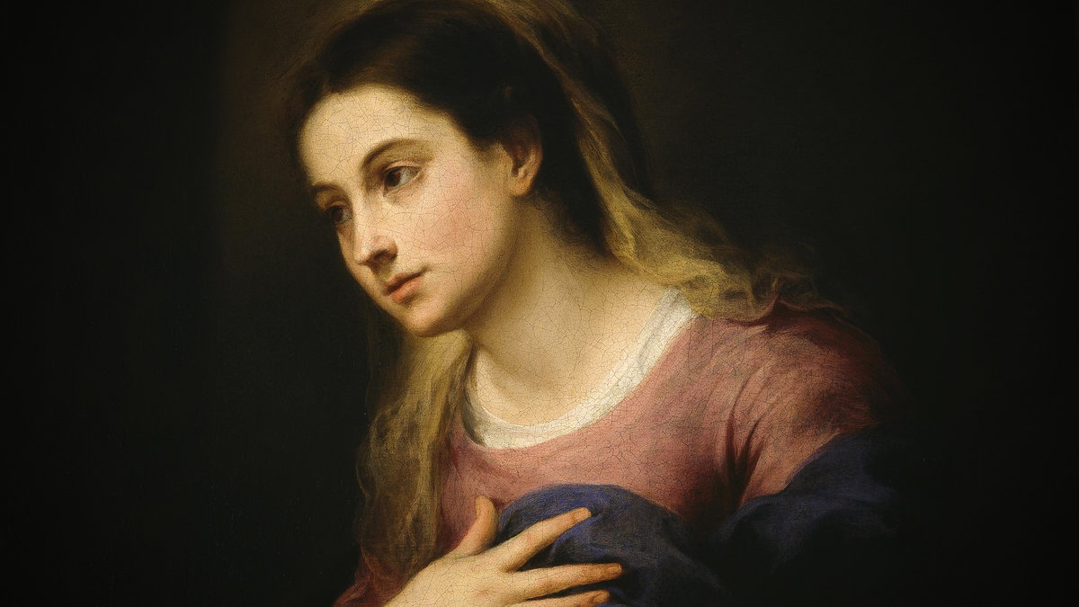 Maryja podczas zwiastowania na obrazie Bartoloméa Estebana Murillo
