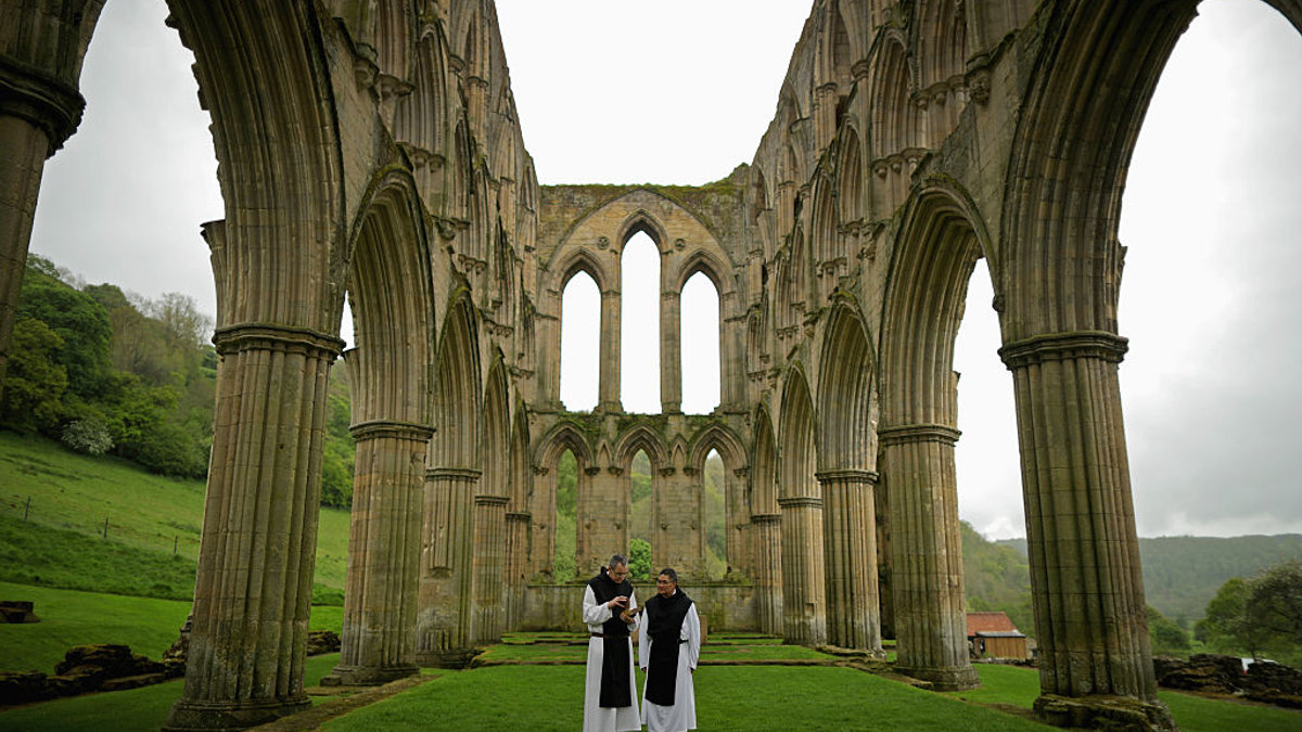 Cistercian Monks Return To The Ruins Of Rievaulx Abbey