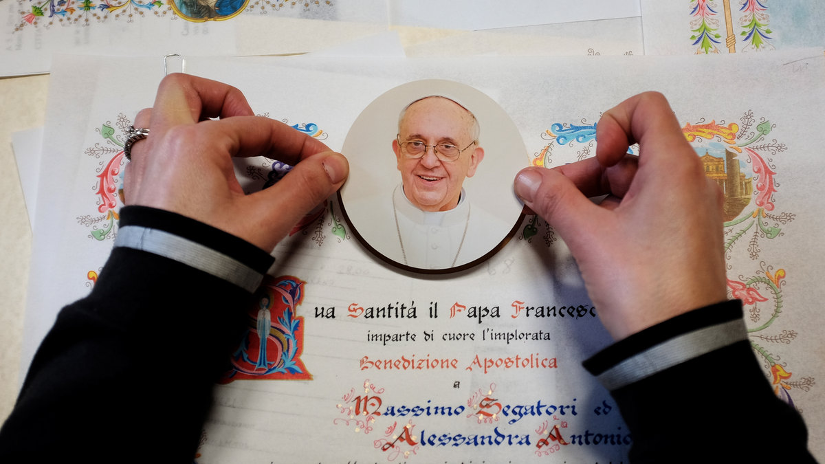 ITALY-VATICAN-CALLIGRAPHERS