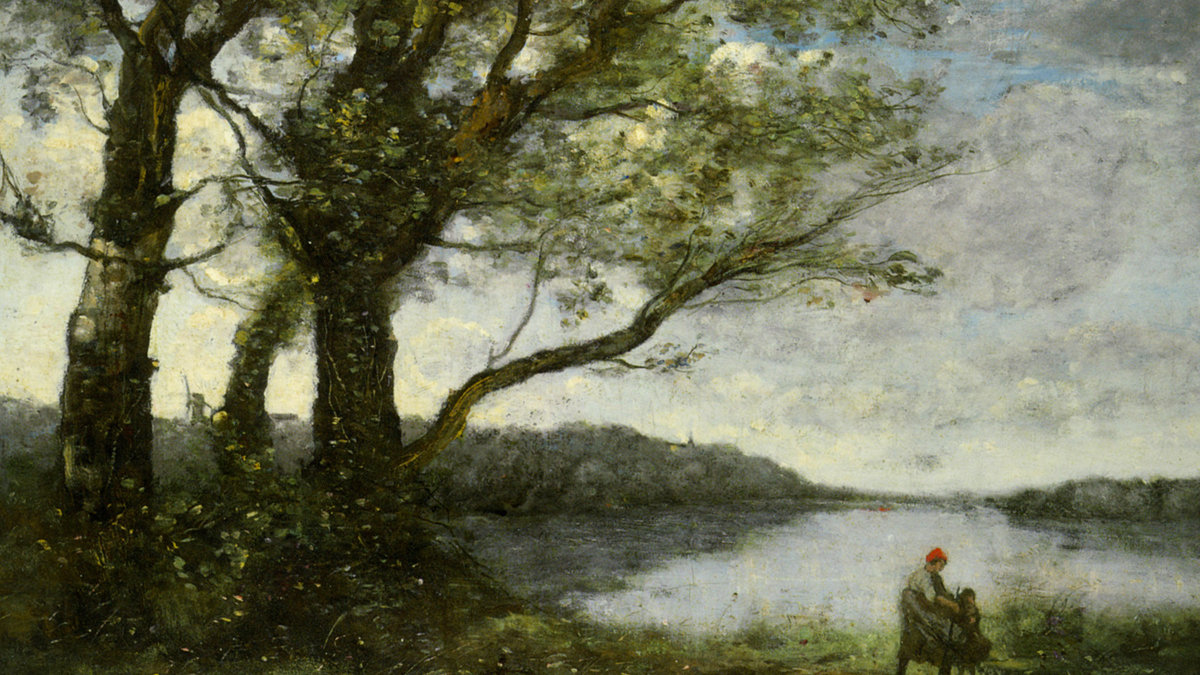 web-three-trees-with-the-view-of-the-lake-camille-corot-via-wikiart