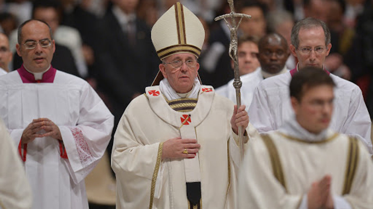 Pope Francis leads a Christmas Eve mass at St Peter’s Basilica