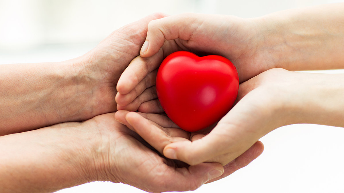 Dwie ręce trzymające serce
