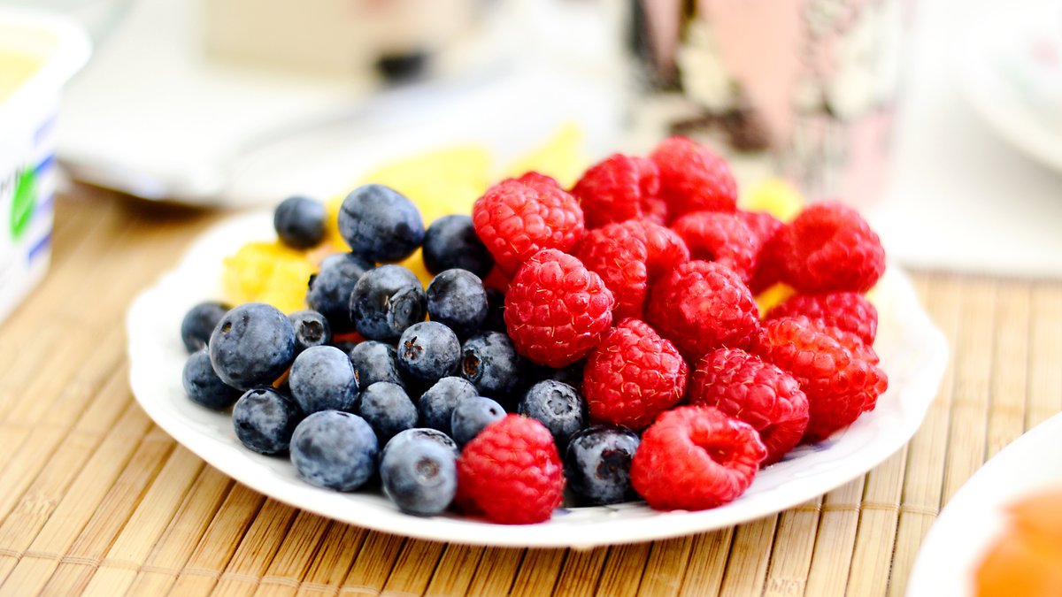 Myrtilles et framboises
