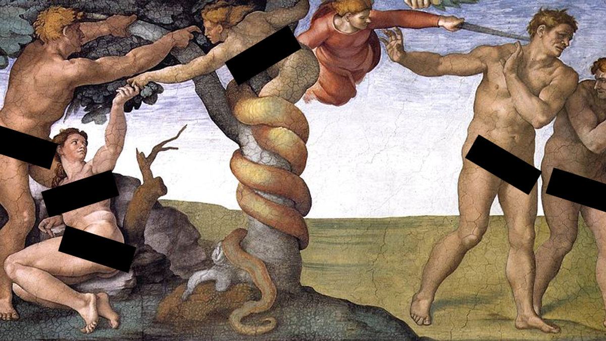 SISTINE CHAPEL.FORBIDDEN FRUIT,MICHELANGELO