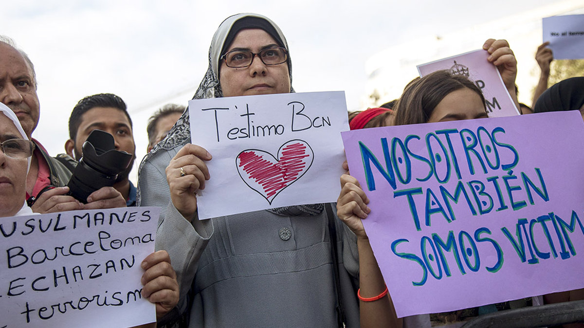 Demonstration against terror attack in Barcelona