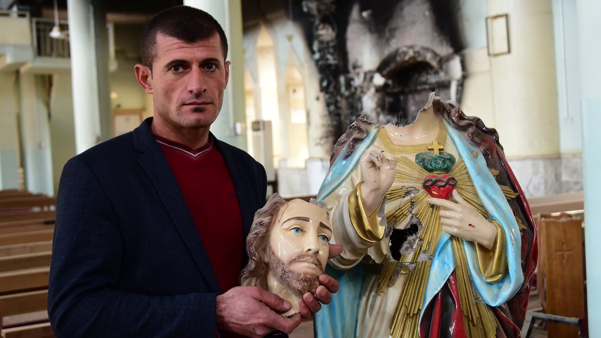 Destruction made by ISIS of the Christian villages in the Nineveh Plains