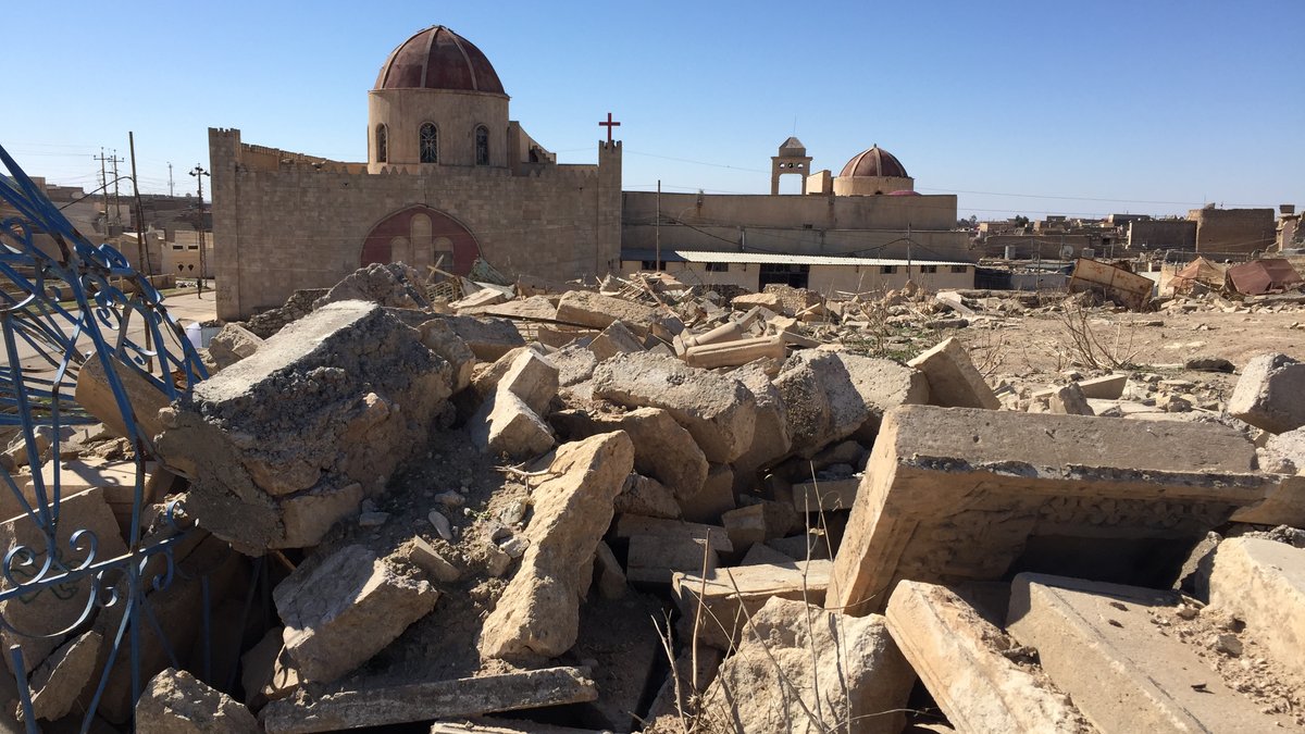 Destruction made by ISIS of the Christian villages in the Nineveh Plains