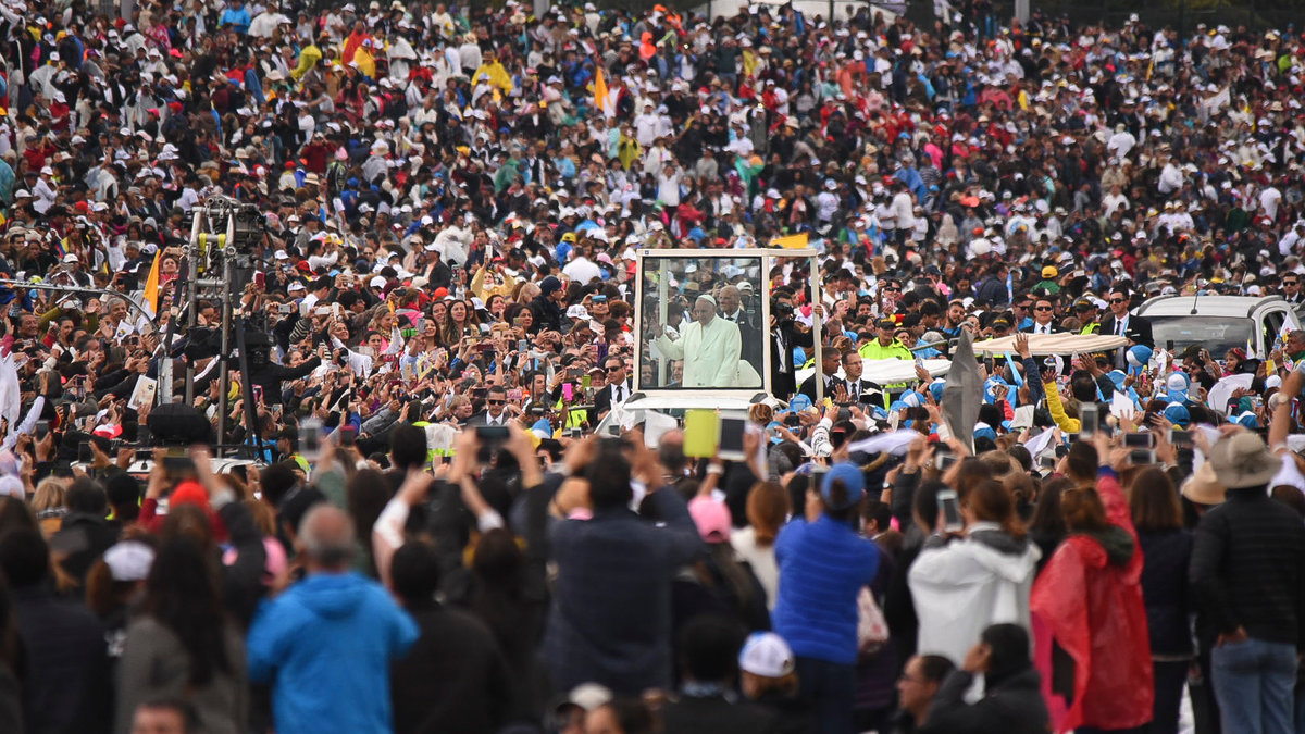 POPE FRANCIS,SIMON BOLIVAR PARK