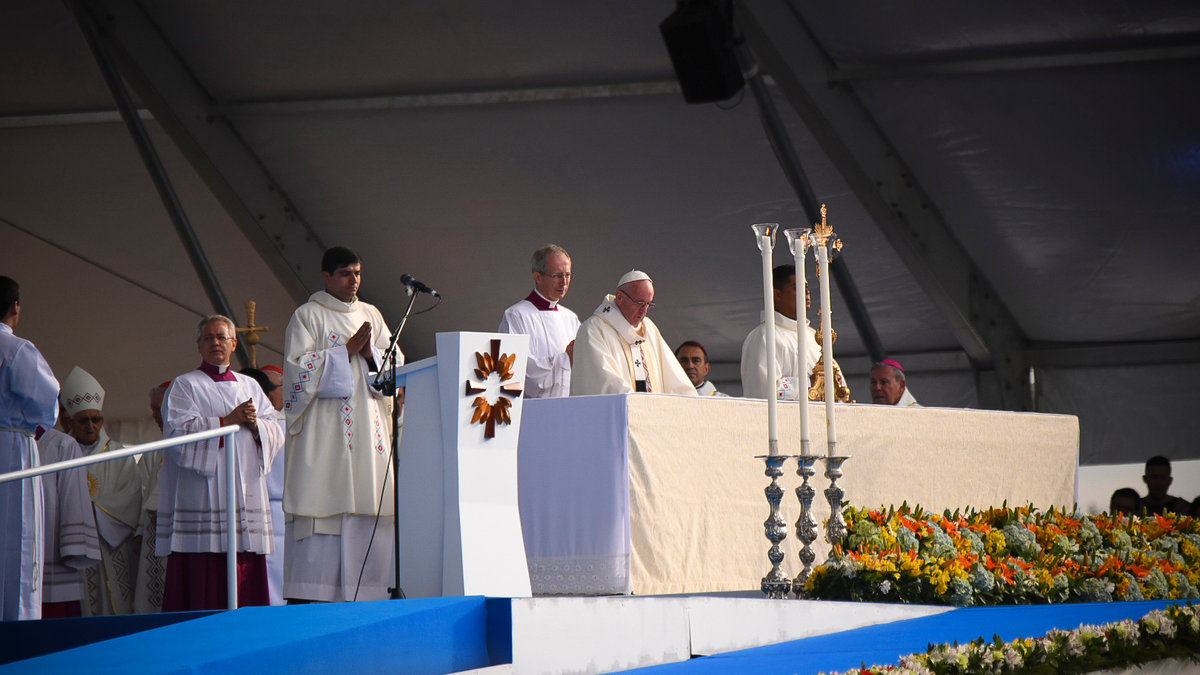 POPE FRANCIS,SIMON BOLIVAR PARK