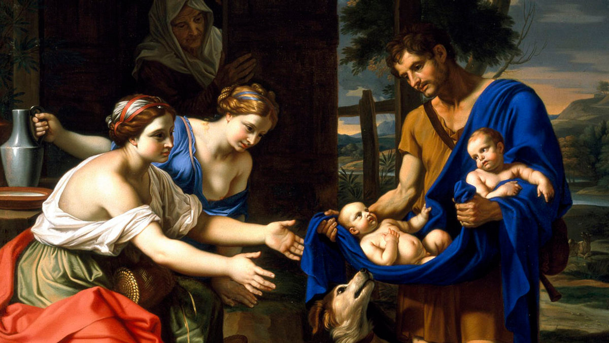 THE SHEPHERD FAUSTULUS BRINGING ROMULUS AND REMUS TO HIS WIFE