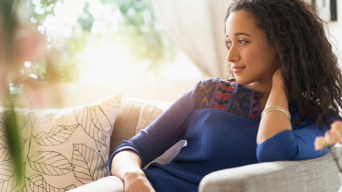 WOMAN,HOME,COUCH