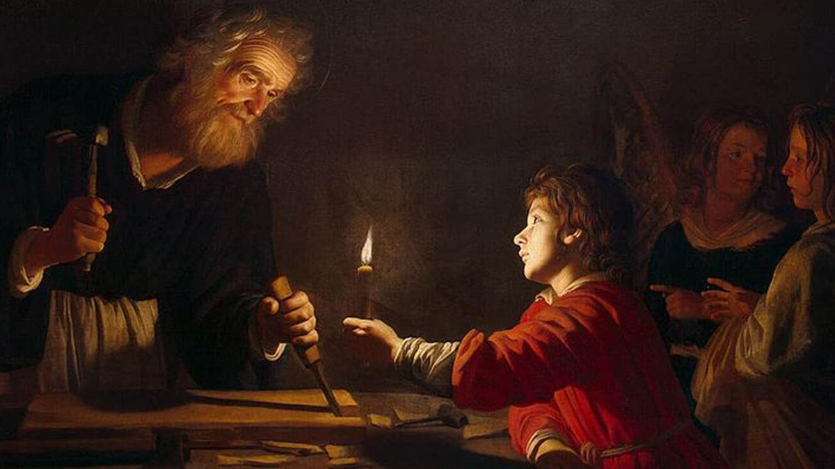 SAINT JOSEPH,CHILD,JESUS,CARPENTER