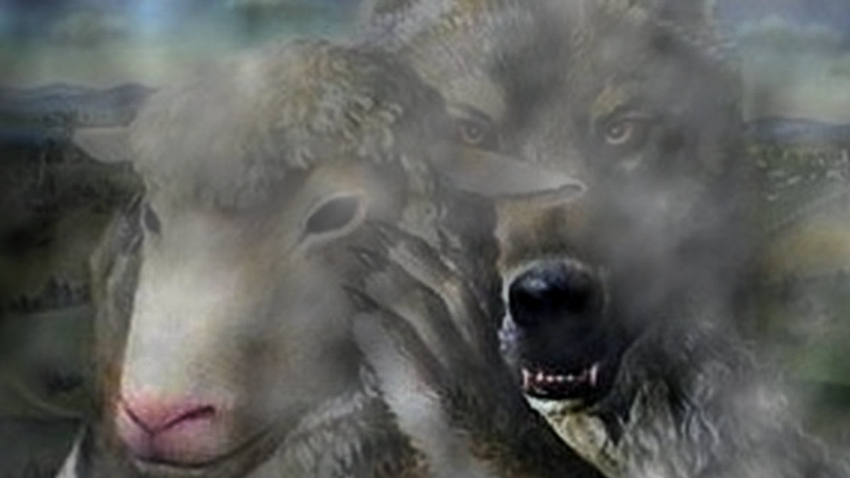 lobo cordeiro fumaça