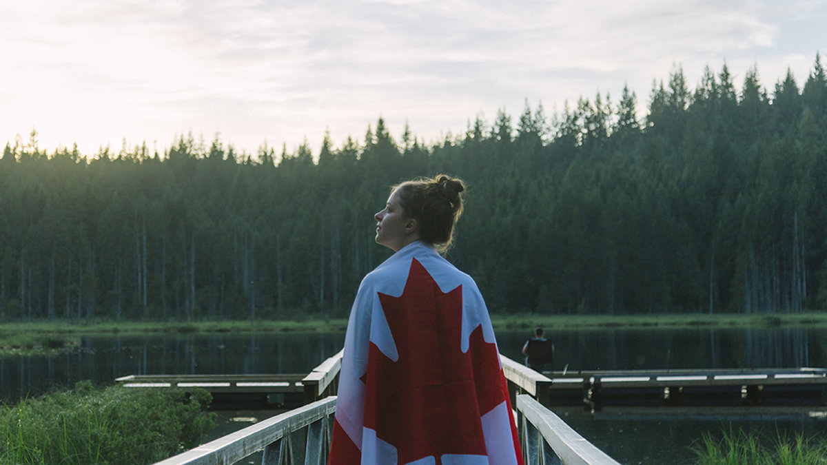 GIRL CANADA FLAG