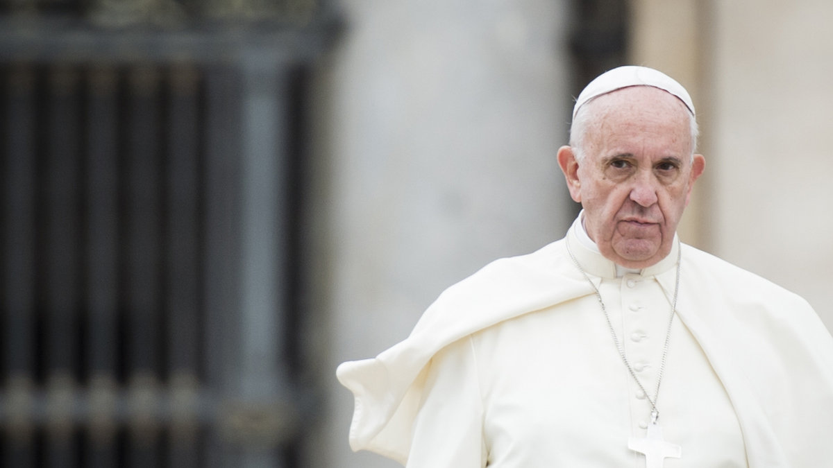 Pope Francis serious face
