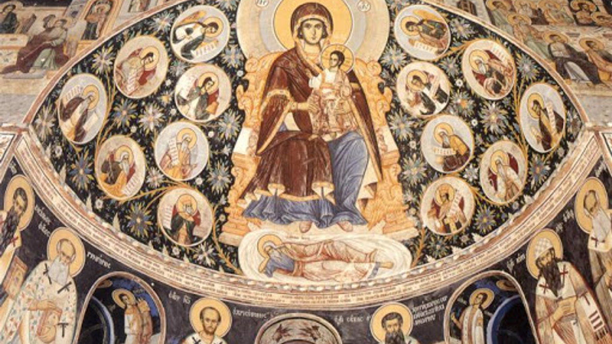 Fresco de la Theotokos “La Raíz de Jesé” (Monte Athos)