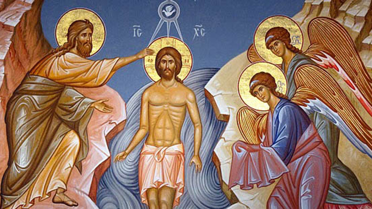 CHRIST,BAPTISM,RIVER,ICON
