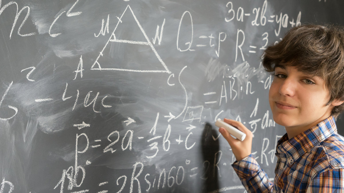 BOY, BLACKBOARD, MATH