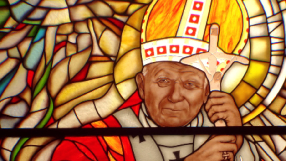 Vitrail représentant Jean Paul II