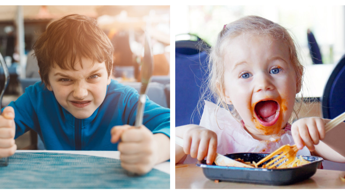 COLLAGE, CHILDREN, EATING