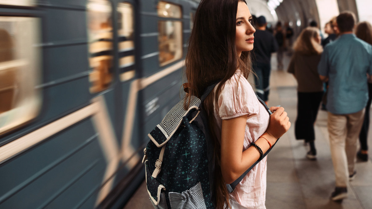 WOMAN, TRAIN, SUBWAY,