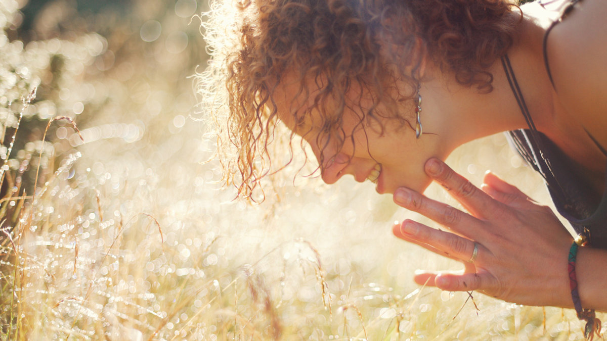 WOMAN, DEW, HAPPY