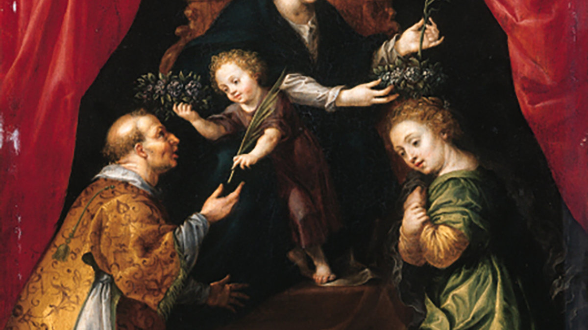 St. Lawrence hands the Christ Child a palm branch
