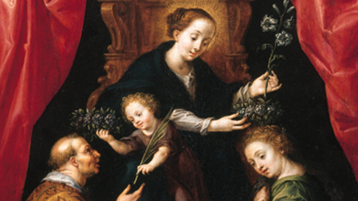 St. Lawrence hands the Christ Child a palm branch