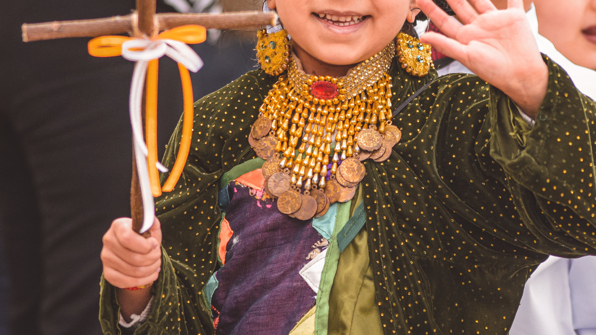 Iraqi children celebrating Palm Sunday